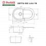 Мийка кухонна гранітна Perfelli IZETTA OGI 1141-78 GREY METALLIC