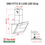 Витяжка декоративна похила Perfelli DNS 9753 B 1100 WH / BL LED Strip
