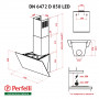 Витяжка декоративна Похила Perfelli DN 6472 D 850 BL LED