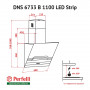 Витяжка декоративна похила Perfelli DNS 6733 B 1100 BL / I LED Strip