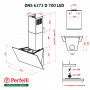 Витяжка декоративна Похила Perfelli DNS 6272 D 700 SG LED