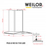 Витяжка декоративна зі склом WEILOR PGS 6140 SS 750 LED