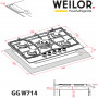 Газова варильна поверхня WEILOR GG W 714 BL