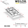 Газова варильна поверхня WEILOR GG 304 BL