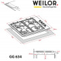 Газова варильна поверхня WEILOR GG 634 BL