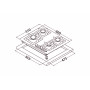 Газова варильна поверхня Perfelli design HGM 6430 INOX SLIM LINE