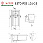 Мийка кухонна гранітна Perfelli ESTO PGE 101-22 GREY METALLIC