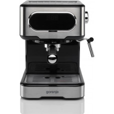 Кофеварка эспрессо Gorenje ESCM15DBK/ 1100 Вт/ 15 бар/ тактовое упр/нержав. Сталь