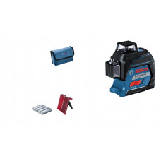 Нивелир лазерный Bosch GLL 3-80, ± 0.3 мм/м, до 30 м, с приемником 120м, 0.82 кг