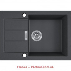 Кухонная мойка Franke Sirius 2.0 S2D 611-62 Slim (143.0631.535) из тектонайта - врезная - оборотная - цвет Чёрный (2 отверстия)