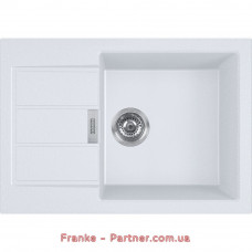 Кухонная мойка Franke Sirius 2.0 S2D 611-62 Slim (143.0631.681) из тектонайта - врезная - оборотная - цвет Белый (2 отверстия)